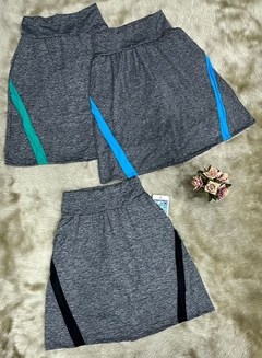 Short Saia Midi Trapezio cor Cinza Helen Plus Size - loja online