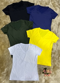 Baby Look manga Curta Poliamida cor Verde Militar Laura - comprar online