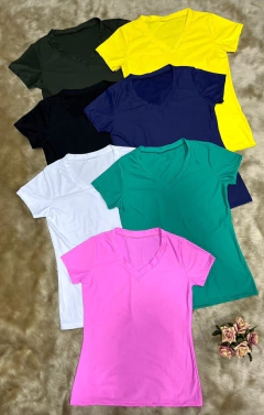 Baby Look manga Curta Poliamida cor Verde Laura - comprar online