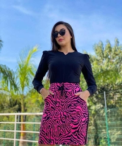 Saia Short Reta Estampada Laysla