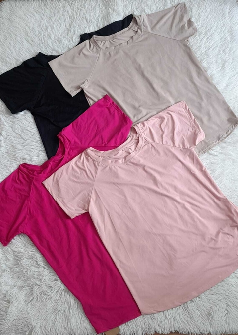 Baby Look manga curta Poliamida Proteção Solar Lúisa