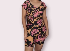 Maiô Short Body com manga Curta estampado Jacqueline - comprar online