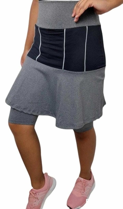 Short Saia Evasê cor Cinza Emanuela - comprar online