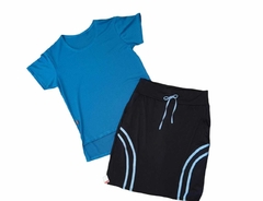 Short Saia Reta Cor Preta Marina Plus Size