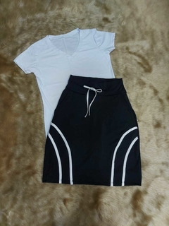 Short Saia Reta Cor Preta Marina Plus Size - comprar online