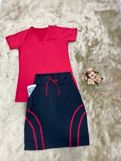 Short Saia Reta Cor Preta Marina Plus Size na internet