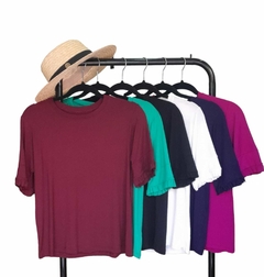 Blusa Casual de malha gola redonda manga alongada 3/4 Roseli na internet