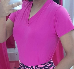 Baby Look manga curta Poliamida gola V Talissa - Leidi LookFit