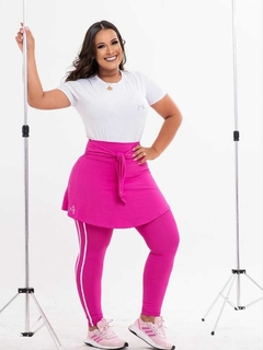 Saia Evasê Calça Comprida cor Rosa Tatiana