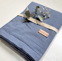 FUNDA PRAGA EN TUSOR DE 40 x 40 AZUL ACERO