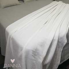 MANTA PIE DE CAMA TULUM 240 X 120 BLANCO - comprar online