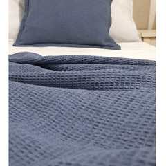 MANTAS PIE DE CAMA TULUM 240 X 120 AZUL ACERO