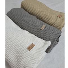 MANTA BEBE NIDO DE ABEJA GRIS - comprar online