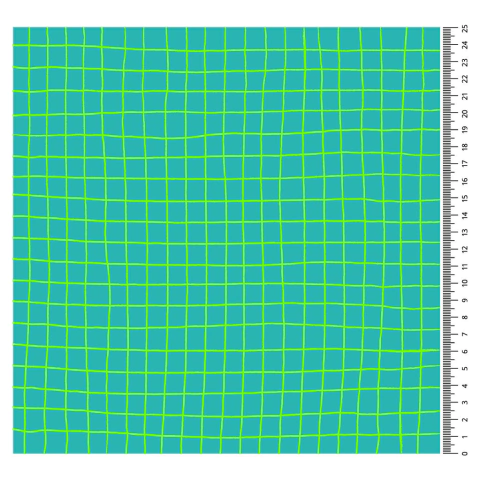 Grid verde fundo turquesa