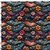 Ondas em jeans e flores 3D