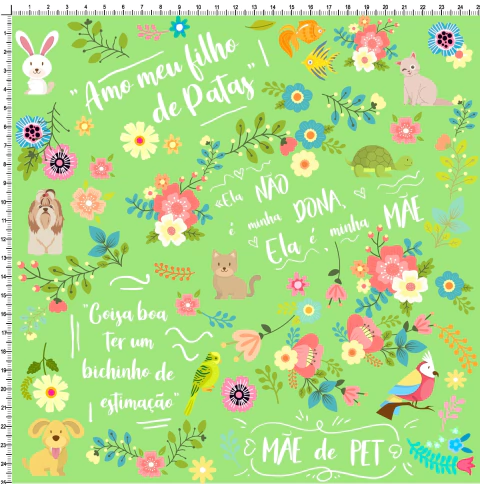 Frases Mãe de Pet - fundo verde