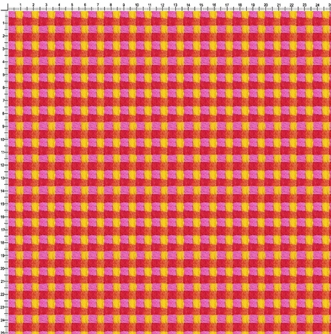 Quadriculado rosa e amarelo