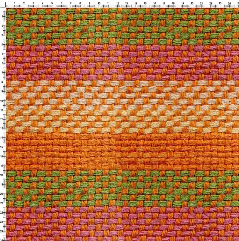 Listrado laranja e verde