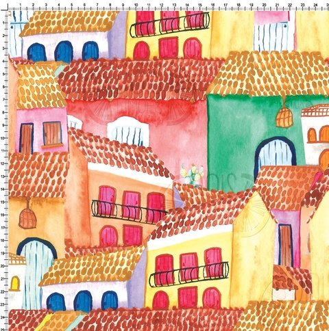 Casas em aquarela