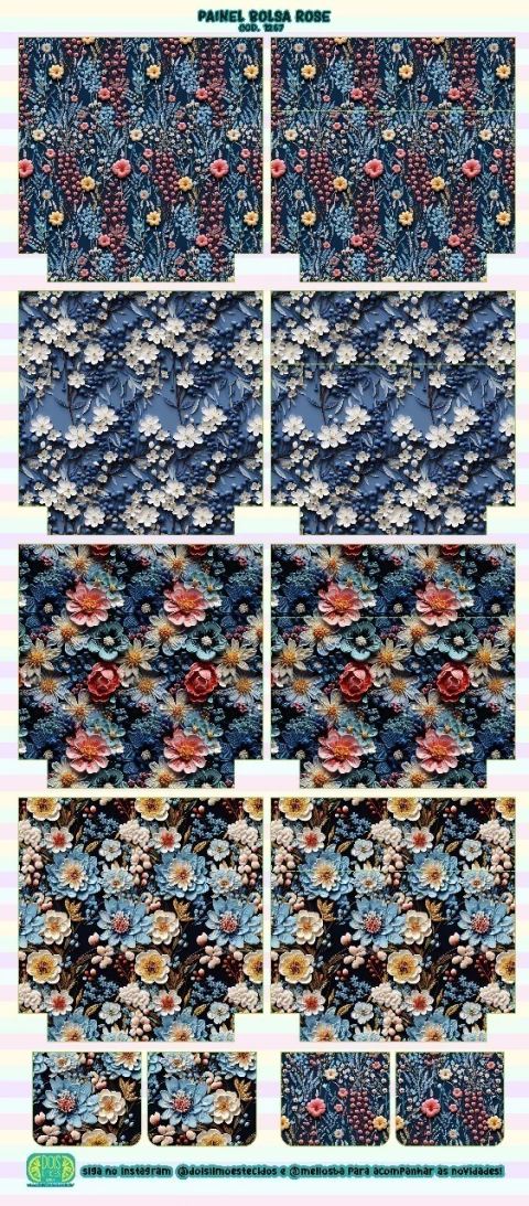 Painel - Bolsa Rose Floral 3D