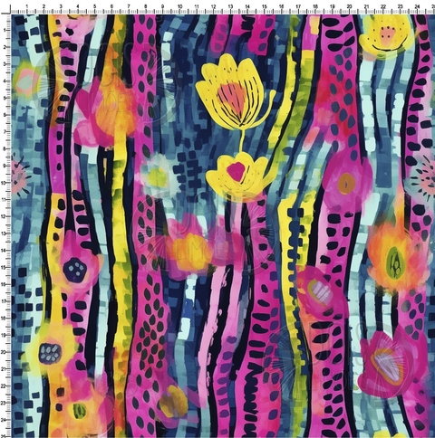 Flores e listras no mundo aquarela minimalista