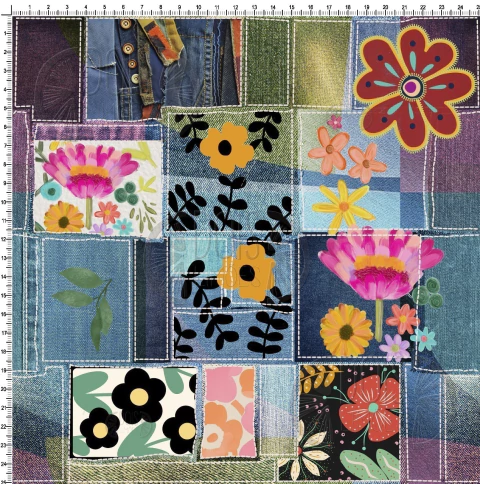 Efeito Jeans e flores 10926