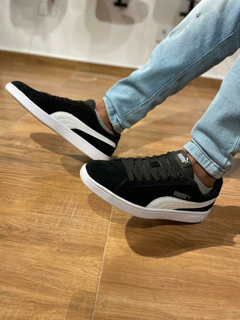 Tenis Puma Smash V2 Bdp Preto Com Branco Original