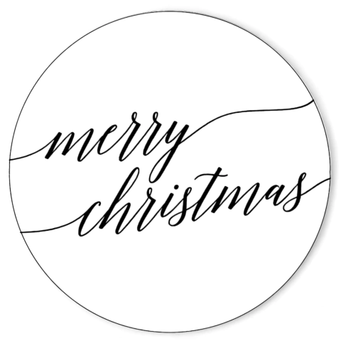 Set x 35 Stickers "Merry Xmas Script"