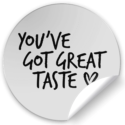 35 Stickers "You´ve Got a Great Taste" (Blanco)