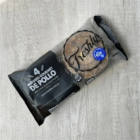 Burgers Gourmet de Pollo Sin TACC Queso Azul y Nueces x 4 un. 400 gs. - Freshly