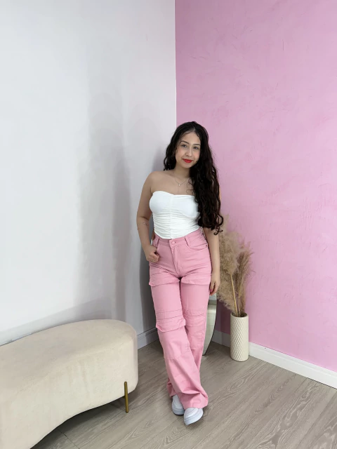 Wide leg cargo Barbie Prime - comprar online