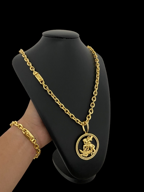 Kit Cadeado 8MM + Pingente SJ Cravejado