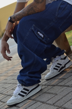 Calça Cargo Jeans Azul escuro. - STREETZOO