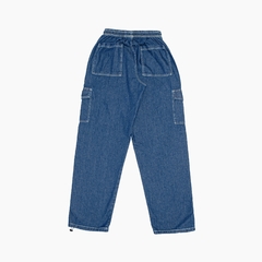 Calça Cargo Jeans Azul escuro. - comprar online