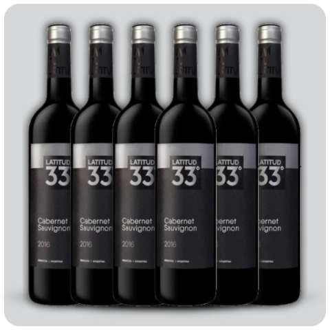 Latitud 33 Cabernet Sauvignon - Caja Sellada - 6 x 750cc