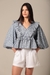 Blusa Mini Flores Azuis Liberty