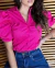 Camisa Princesa Manga curta bufante Tricoline Pink