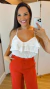 Blusa Regata Crepe com Babados Helena