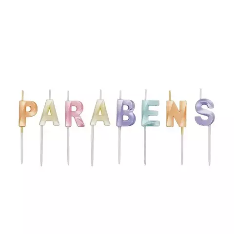 Vela Parabéns Colorida