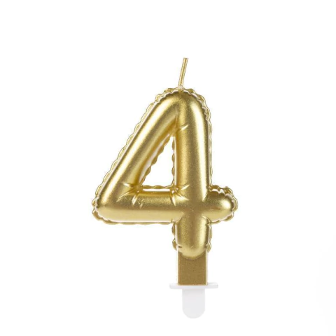 Vela Balão Dourada - Número 4 - comprar online