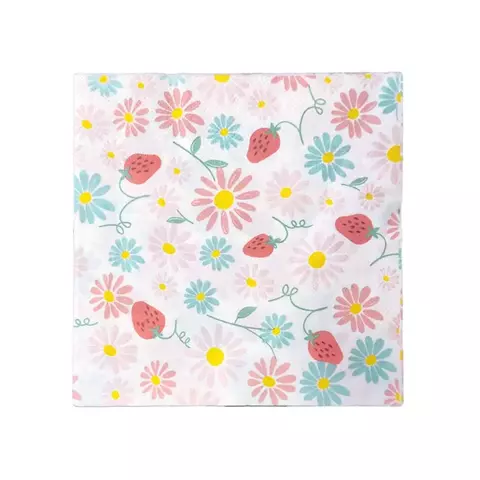 Guardanapo Premium Flores e Morangos - comprar online