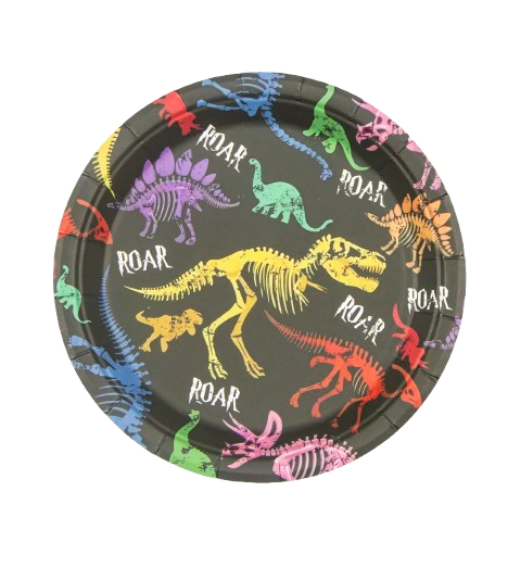 Prato de Papel Dinossauro Colorido - comprar online