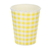 Copo papel xadrez amarelo (10 unidades)