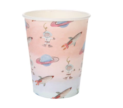 Copo de papel Astronauta Aquarelado