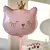 Balão Cromado Gatinho com Coroa Rosa - 74x64cm na internet