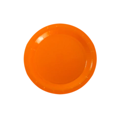 Prato de Papel Liso Laranja - 10 Unids.