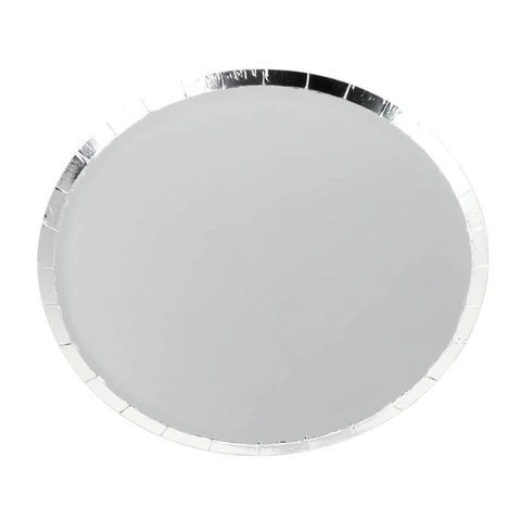 Prato de Papel Prata - 8 Unids.