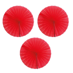 Enfeite de Papel Seda Leque Vermelho - 3 unidades (40cm) - comprar online
