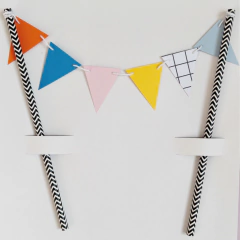 Topo de Bolo Bandeirola Festa Animal - comprar online
