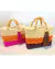 Bolsa De Palha Artesanal Bicolor Praia